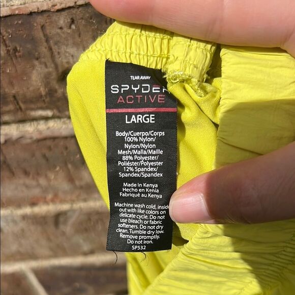 Spyder Women’s Bright Neon Yellow Green Skirt with Shorts Skort Sport Active L - Picture 6 of 16